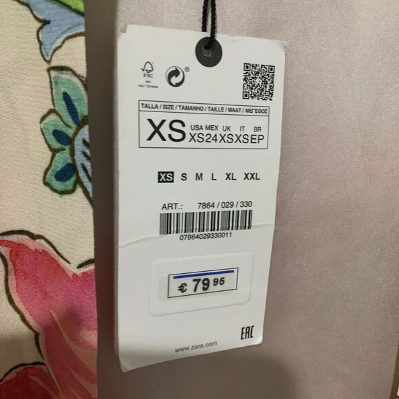 Zara | Kimono Floral Print Long Belted Side Slits Pink NWT Blogger Favorite- XS - Picture 6 of 12